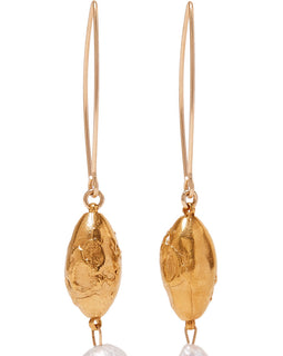 Alighieri Goodnight Moon Gold Plated Pearl Earrings