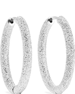 Carolina Bucci Florentine 18 Karat White Gold Hoop Earrings